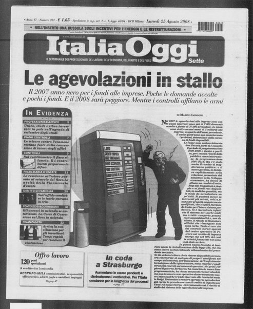 Italia oggi : quotidiano di economia finanza e politica